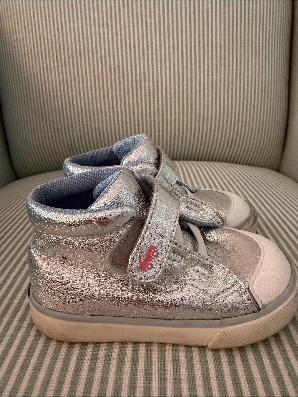 See Kai Run Kids Sparkle Silver Velcro Sneakers